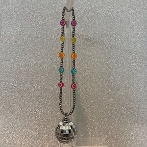one-of-a-kind handmade disco ball rearview mirror charm